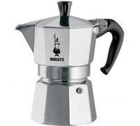 Bialetti Cafetera Moka express De Dos Tazas Aluminio Mango Ergonómico