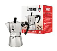 Bialetti - Moka Express: Icónica Cafetera Italiana para Espresso, Auténtico Café Italiano, Cafetera Moka 3 Tazas (130 Ml), Aluminio, Plata