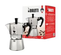Bialetti cafetera Moka Express 6 tazas, mango a prueba de quemaduras solares, no