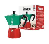 Bialetti - Moka Express Italian Collection: Icónica Cafetera Italiana para Espresso, Auténtico Café Italiano, 6 Tazas (250 ml), Aluminio, Verde Plateado
