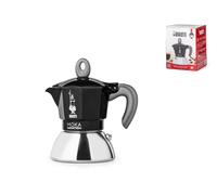 Bialetti Moka Inducción 2 Tazas 0,4 Lt Negro Plata