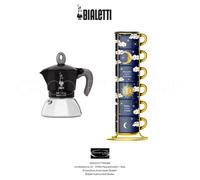 Bialetti Moka Induction 4 Tazas + Set 6 Tazas Apilables Cielo Stellato