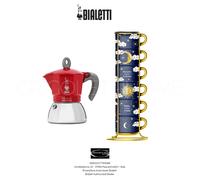 Bialetti Moka Induction 4 Tazas + Set 6 Tazas Apilables Cielo Stellato