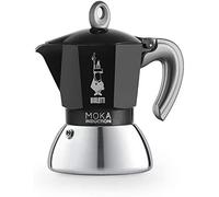Bialetti moka induction cafetera italiana 0,4 l negro, plata