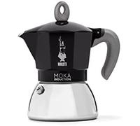Bialetti - Moka induction, olla para moka, adecuada para todo tipo de cocinas, 4 tazas de espresso (150 ml), negra