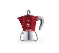 Bialetti - Moka Induktion Cafetera italiana 0,28 L Rojo, Acero inoxidable