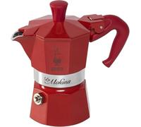 Bialetti Mokina Roja, Moka Express Media Taza, Colección Wonderland | Cafetera ½ Café Mango Rojo