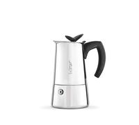 Bialetti - Musa de Inducción, Cafetera Italiana para Espressos de acero inoxidable, adecuado para todo tipo de Placas, 6 Tazas de café (270 Ml), Plateada