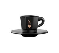 Bialetti Tazzine Ottagonali Cups, Porcelain, Matt Black and Rose Gold, 4