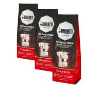 Bialetti - Perfetto Moka Classic: Café Molido Tueste Medio, Aroma de Avellana y Fruta Seca, 250g, Paquete con Válvula Unidireccional para Preservar el Sabor (Paquete de 3)