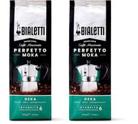 Bialetti - Perfetto Moka Deka: Café Molido Tueste Medio, Aroma de Cereales, 250g, Paquete con Válvula Unidireccional para Preservar el Sabor (Paquete de 2)