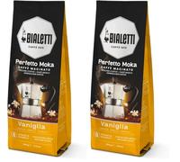 Bialetti - Perfetto Moka Vanilla: Café Molido Tueste Medio, Aroma de Vainilla, 250g, Paquete con Válvula Unidireccional para Preservar el Sabor (Paquete de 2)