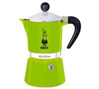 Bialetti rainbow cafetera italiana espresso, 3 taza, aluminio, verde,