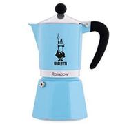 Bialetti Rainbow Cafetera Italiana Espresso, 3 Tazas, Aluminio, Azul