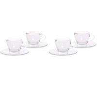 Bialetti Set 2 Tazzine Espresso Istituzionali (con Piattino), Vetro, 2 unità (Paquete de 2)