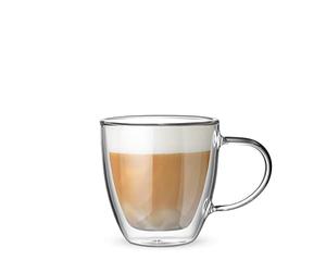 Bialetti Set 2 Vaso Double Wall Capri, 160ml, Aislamiento Térmico, Vidrio Borosilicato