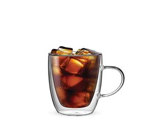 Bialetti Set 2 Vaso Double Wall Capri, 350ml, Aislamiento Térmico, Vidrio Borosilicato