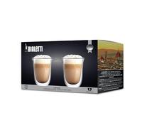 Bialetti Set 2 Vaso Double Wall Firenze, 300ml, Aislamiento Térmico, Vidrio Borosilicato
