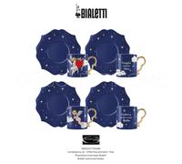 Bialetti Moka Iduction Set 4 Tazas Espresso con Platillo, 4 Tacitas