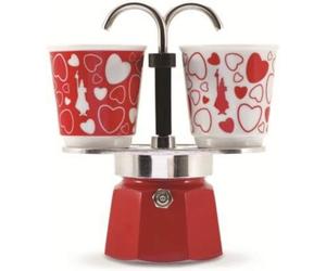Bialetti Set Mini Express Moka con 2 tazas corazón 90 ml