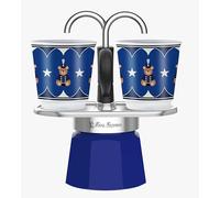 Bialetti Set Mini Express Navidad 2025, Moka de aluminio, cafetera azul con 2 tazas, edición especial Joyful Memories