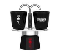 Bialetti Set Mini Express Stranger Things - Cafetera italiana con 2 tazas de cerámica termosensibles, cambian de color con el calor, no apta para inducción