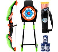 Biamaleu Arco y Flechas para Niños, Tiro con Arco de Juguete, con 10 Ventosa Flechas, 1 Arco, 1 Estante de Flecha y Carcaj, Juego de Interiores y Exteriores para Niños
