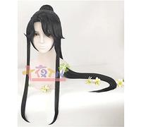 Biamoxer 7 Estilos Gran maestro de cultivo demoníaco Wei Wuxian Estilo Negro Largo Cosplay Peluca de pelo Diadema roja Gratis COS Style 6