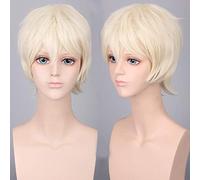 Biamoxer Short Universal Peluca Para Hombres Mujeres Negro Marrón Naruto One Piece Fairy Tail Bleach Yato Halloween Chris Cosplay Pelucas Talla única 11