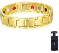 Bian-cat Copper Pulse Prostate Wellness Band, Magnetic Copper Wristband - Magnetic Copper Prostate Bracelet Improves Blood Circulation,Magnetic Copper Magnetic Band for Men (Gold)