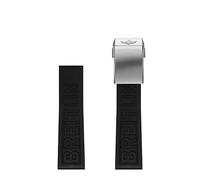 BIANBHUO Correa de reloj de goma 22 mm 24 mm para Breitling Correas de reloj de goma BLACK DIVER PRO para AVENGER NAVITIMER WORLD Correa de reloj suave impermeable de goma con hebilla