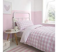 Bianca Cotton Soft Check and Stripe Pink - Juego de Funda nórdica de 200 x 220 + 50 x 80 (2) y sábana Bajera de 140 x 200 cm, Color Blanco