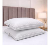 Bianca Fine Linens - Par de Almohadas de Plumas de Ganso y plumón, Color Blanco