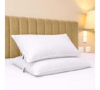 Bianca Fine Linens - Par de Almohadas de plumón de Ganso, Color Blanco