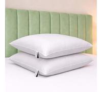 Bianca Fine Linens - Par de Almohadas hipoalergénicas (180 Hilos, 100% algodón), Color Blanco