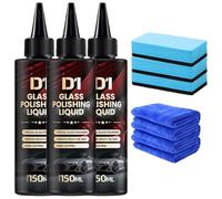 Bianca Glass Polishing Liquid D1, Bomini Car Glass Polishing Compound Windshield Cleaner Glasss Oil Film Remover for Anti-Fog Hydrophobic Coating Spray,Removes Swirls,Scratches & Wiper Marks (# 3)