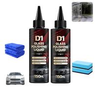 Bianca Glass Polishing Liquid D1, D1 glass polishing liquid, Bomini Car Glasses Polishing Compound, Car Compound Windshield Oil Film Remover, Removes Swirls,Scratches,Wiper Marks & Oil Film (2pcs)