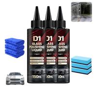 Bianca Glass Polishing Liquid D1, D1 glass polishing liquid, Bomini Car Glasses Polishing Compound, Car Compound Windshield Oil Film Remover, Removes Swirls,Scratches,Wiper Marks & Oil Film (3pcs)