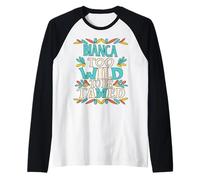 Bianca Name Cute Retro Girls Wildflower Bianca Name Camiseta Manga Raglan