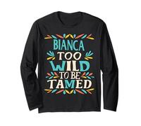 Bianca Name Cute Retro Girls Wildflower Bianca Name Manga Larga