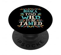 Bianca Name Cute Retro Girls Wildflower Bianca Name PopSockets PopGrip Adhesivo