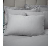 Bianca Par de Fundas de Almohada estándar de algodón Egipcio de 180 Hilos, Color Gris Plateado