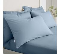 Bianca Par de Fundas de Almohada estándar de percal de algodón de 200 Hilos, Color Azul