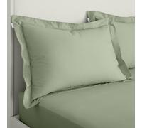 Bianca Par de Fundas de Almohada Oxford de percal de algodón de 200 Hilos, Color Verde Salvia