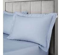 Bianca Par de Fundas de Almohada Oxford de satén de algodón de 400 Hilos, Color Azul