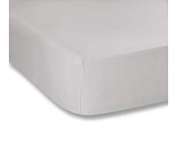 Bianca Plain Dyed Cotton Percale Grey 200TC Fitted Sheet 120 x 200 cm