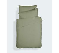 Bianca Plain Dyed Cotton Percale Military Green 200 TC Duvet Set 160 x 220 cm - 50 x 80 cm
