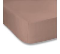 Bianca Plain Dyed Cotton Percale Rose Tan 200TC Fitted Sheet 120 x 200 cm