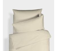 Bianca Plain Dyed Cream - Juego de Funda nórdica de 140 x 220 + 60 x 70 cm