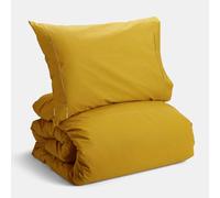 Bianca Plain Dyed Mustard - Juego de edredón (200 x 220+65 x 65 (2)